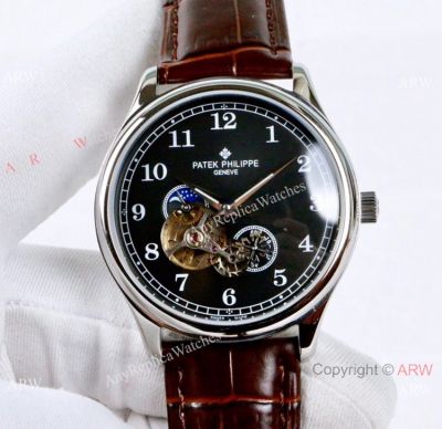 Low Price Patek Philippe Tourbillon Black Dial Watches Men